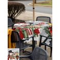 thumbnail image 4 of Outdoor Tablecloth with Umbrella Hole and Zipper, Grey Snowman Christmas Square Table Cloth 60x60 Inch Waterproof Tablecloth, Xmas Snowflake Botanical Picnic Table Cover for Patio Camping, 4 of 7