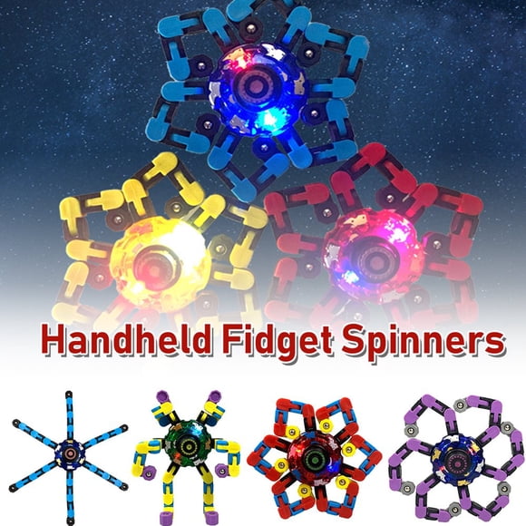 Glowing Fingertip Mechanical Top Anxiety And Stress Relief Diy Deformable Stress Relief Toy Creativity Development Glowing Decompression Fingertip Spinner