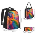 thumbnail image 2 of Easygdp Colorful Parrot Jungle Dream A Mochila para Niños y Niñas con Set de Caja de Almuerzo y Estuche para Lápices 3 en 1, Mochila Escolar Estampada para Adolescentes, 2 of 7