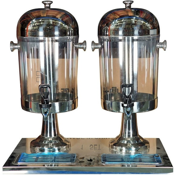 a2zchef Pro-Kitchen - Double Beverage Dispenser - SS - Clear - Plastic Spout Case [1 ct]