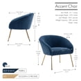 thumbnail image 5 of Porthos Home Iana Accent Chair, Fabric Bucket Seat, Gold Chrome Legs, 5 of 6