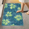 SKYSONIC Bath Mats Toiletry Mat Green Tropical Leaves Print, Fluffy