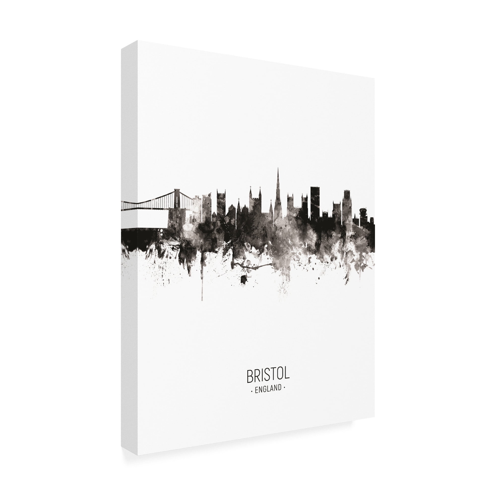 Trademark Fine Art 'Bristol England Skyline Portrait II' Canvas Art by Michael Tompsett