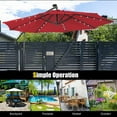 thumbnail image 7 of Resenkos 10 Feet Patio Solar Powered Cantilever Umbrella with Tilting System-Red, Patio Offset Umbrella with Easy Tilt Adjustment, Outdoor Hanging Umbrella, Sunshade Umbrella Canopy, 7 of 7