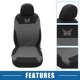 thumbnail image 3 of Kit universal de 9 fundas para asientos de coche Unique Bargains Fundas para asientos interiores de coche Patrón de mariposa gris, 3 of 7