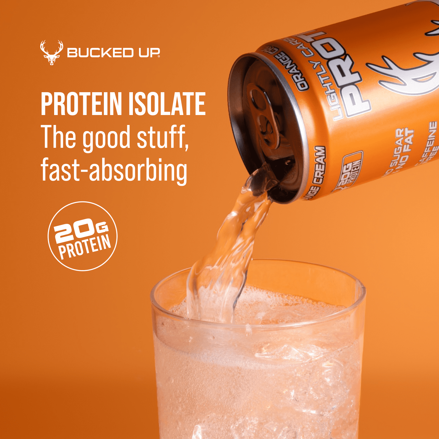 Bucked Up Lightly Carbonated Orange Cream Protein 12 fl oz 4 Pack