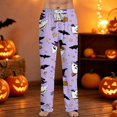 thumbnail image 2 of Satingcolo Men's Halloween Printed Drawstring Pajama Pants Comfortable Sleepwear with Fun Halloween Pattern for Lounging and Sleeping at Home, 2 of 6
