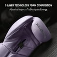 thumbnail image 6 of Hayabusa T3 Kanpeki Leather Boxing Gloves Men and Women for Training Sparring Heavy Bag and Mitt Work - Wisteria Purple, 16oz, 6 of 6