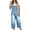 BU1, variant on Gpoecd Denim Jumpsuit for Women Fashion Casual Solid Color Distressed Loose Wide Leg Suspenders Wide Leg Pants for Women Dark Blue,S