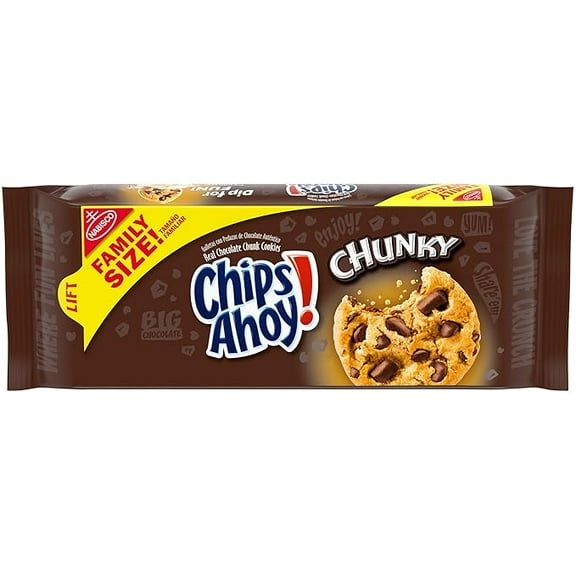 CHIPS AHOY! Chunky Chocolate Chip Cookies, Family Size, 18 oz( Pack of 3 )
