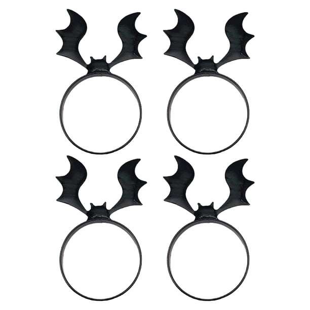 4pcs Halloween creativo en forma de tapa de servilleta anillos de servilleta de Halloween (Negro)