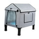 thumbnail image 5 of Caseta para gatos con calefacción y almohadilla térmica para exteriores, nido resistente al viento, extraíble, elevada, para parques, balcones y gris L, 5 of 10