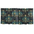 thumbnail image 7 of Yayeee Kitchen Curtains Tier Set of 2 Light Filtering 57"x36" Over Sink Window Panels, Gold Peacock Pattern, 7 of 7