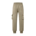 thumbnail image 6 of Aimik Men's 100%Cotton Waffle Knit Joggers Cargo Pant with Pocket Drawstring Soft Warm Elastic Sweatpants for Fall Winter, 6 of 6