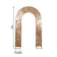 thumbnail image 4 of BalsaCircle 8 feet Gold Payette Sequin Double Sided Open Arch Fitted Backdrop Stand Cover Party Events Decorations, 4 of 8