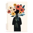 thumbnail image 7 of FORMRS 1-Subject Spiral Notebook 8" x 5" College Ruled 60 Refillable Sheet A5 Hard Cover, Black Flowers, 7 of 7