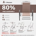 thumbnail image 6 of JUSTLET Patio Dining Chairs Set of 4, Outdoor Stackable Armrest Chairs Space Saving, Brown, 6 of 9
