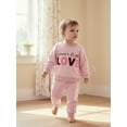 thumbnail image 4 of BemeyourBBs Mama's Little Love Outfit Baby Girls Toddler Valentines Day Outfits Long Sleeve Embroidery Letters Sweatshirt Tops with Pants Set Spring Clothes, 4 of 9