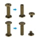 thumbnail image 4 of 100 Conjuntos de Tornillos Chicago, M5x18mm Tornillo de Poste de Sujeción Phillips con Recubrimiento de Latón para Cuero, Marrón, 4 of 7