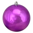 thumbnail image 2 of Northlight Shiny Purple Shatterproof Christmas Ball Ornament 4" (100mm), 2 of 8
