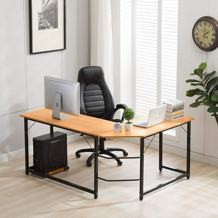 Ktaxon 90Â° L-Shaped Desk Corner Latop Computer PC Study Office Table Home Workstation Wood