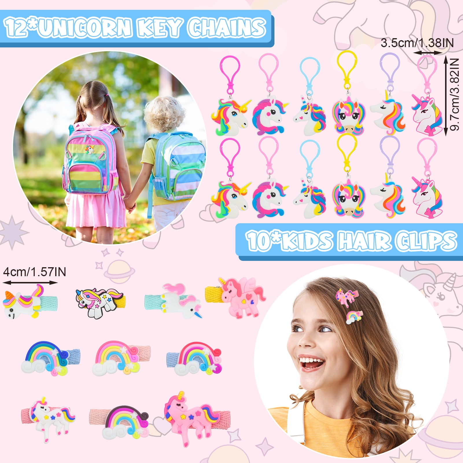 Bocaoying 71 Pcs Colorful Horse Party Favor for Kids, Cute Horse Birthday Party Supplies, Include Horse Headbands, Horse Slap Bracelets, Temporary Tattoos, Keyrings, Rings, Hair Clips for Kid Girl