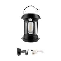 JoyMoreHome LED Solar Vintage Camping Lantern, Portable Wall Light Fixtures Motion Sensor Light Battery Rechargeable Sconces Outdoor Waterproof Hanging Yard Garden Emergency Power Outage