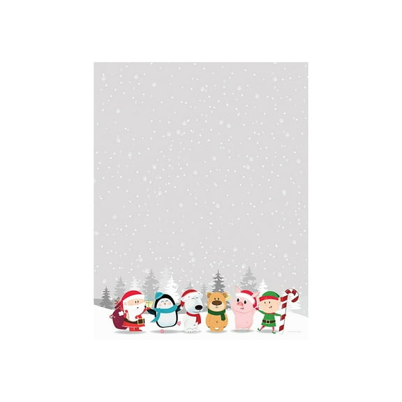 Great Papers! Winter Friends Holiday Letterhead Multicolor 80/Pack (2019101) 2019120