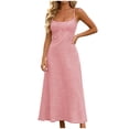 thumbnail image 3 of VBVC Women's Striped Spaghetti Strap Maxi Dress , Ladies' Summer Casual Bodycon Long Dress , Slim Sleeveless Cami Sundress For Women,Pink,S-3XL, 3 of 6