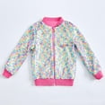thumbnail image 2 of SELONE Girls Gold Sequin Jacket Zipper Solid Long Sleeve Fall Winter Outwear Multicolor XXXL, 2 of 4