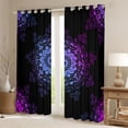 thumbnail image 2 of Feelyou Black Purple Damask Black Out Curtains, Flower Curtains Pack of 2 (42x63 Each), 2 of 6