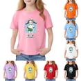 thumbnail image 7 of Virmaxy Cute Girl Cartoon Print Short Sleeve Tee Soft Cotton Round Neck Top Playful Comfortable Casual Wear for Girls Summer Days,for 3-13 Years Red-C, 7 of 7