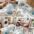 thumbnail image 5 of Area Rugs for Living Room 4x6 Ft, Teal Blue Coastal Non Slip Area Rugs for Kitchen Bedroom Entryway, Summer Beach Starfish Shell Coral Nautical Vintage Washable Carpet Runner Rug Floor Mats, 5 of 8
