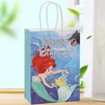 thumbnail image 3 of 5/20 piezas Bolsa de regalo para fiesta de sirena Ariel Bolsa de papel kraft con dibujos animados bajo el mar para fiesta Decoración de fiesta de cumpleaños de niña Sirenita, 3 of 5