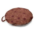 thumbnail image 1 of Botanical Round Floor Cushion with Handle, Romantic Retro Style Garden Elements Blossoming, Decorative Pillow for Living Room & Dorms, 18" Round, Redwood Maroon, by Ambesonne, 1 of 4