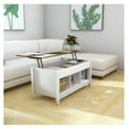 thumbnail image 3 of Lift Top Coffee Table with Storage, Adjustable Height Coffee Table with Hidden Compartment, Living Room Table with Shelves, White/Coffee/Brown/Black, 41"x19.5"x(19-24.5"), 3 of 9