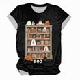 thumbnail image 4 of Godom Women Halloween Shirt Funny Graphic Tees Autumn Casual Round Neck Fall Short Sleeve Tops, 4 of 4