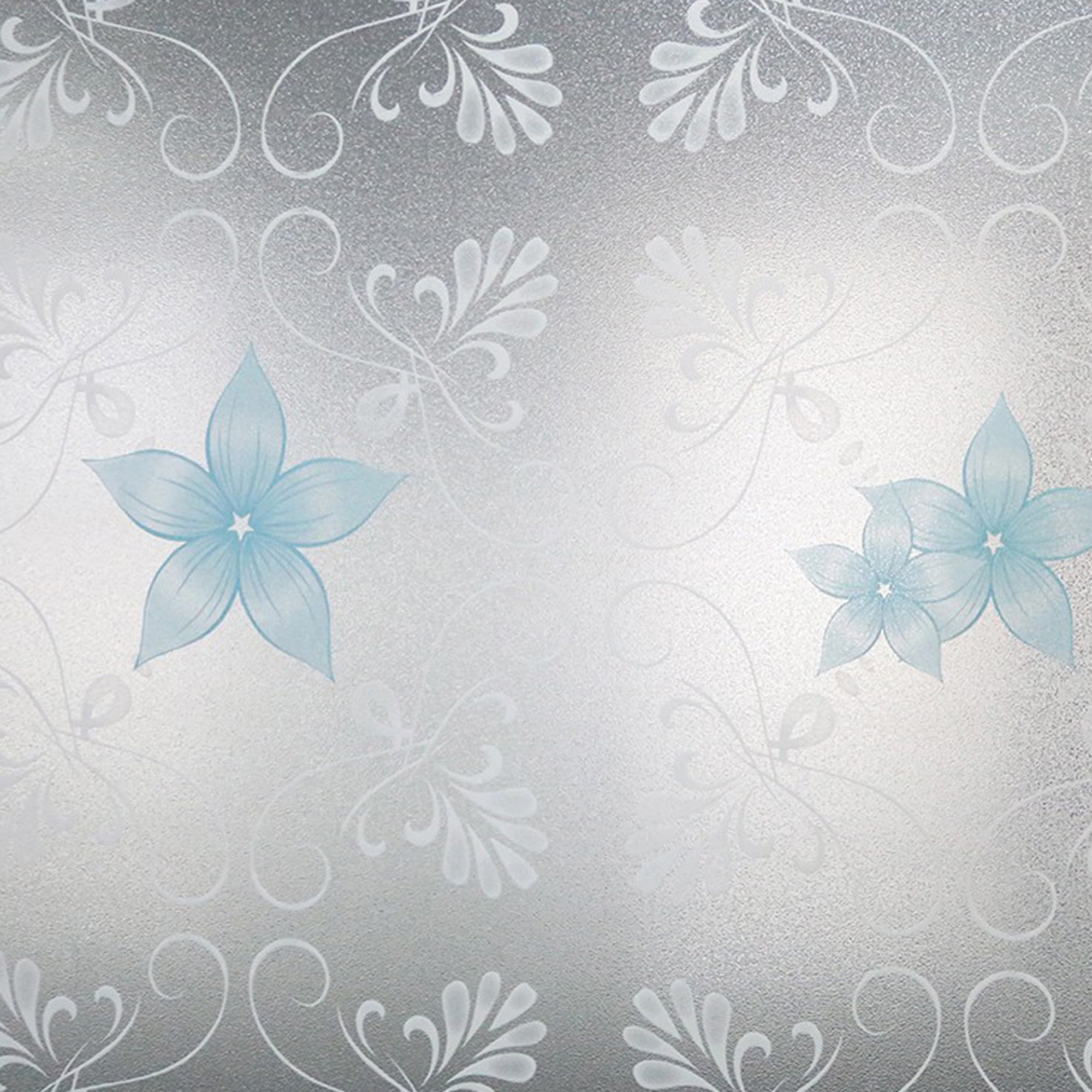 Iron Privacy Decor Stickers Wrought Flower Black&white Glass Stickers 