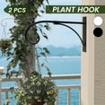 thumbnail image 5 of Ihvewuo 2pcs Outdoor Garden Plant Hangers Brackets Hooks For Hanging Pot Plants Bracket Hook Inside Outside Wall Flower Bird Feeder Hanger Black, 5 of 11