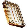 Amber Glass Bathtub Soap Dish - Transparent Soap Box, Square Serving Tray for Tub, Spurtle Bath Accessories, Sponge Holder,