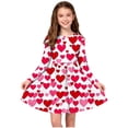 thumbnail image 2 of Robe Patineuse à Manches Longues pour Filles, Robe de Récital de Ballet Évasée Extensible, Robe de Fête à Col Rond pour l'École et les Vacances, 2 of 6
