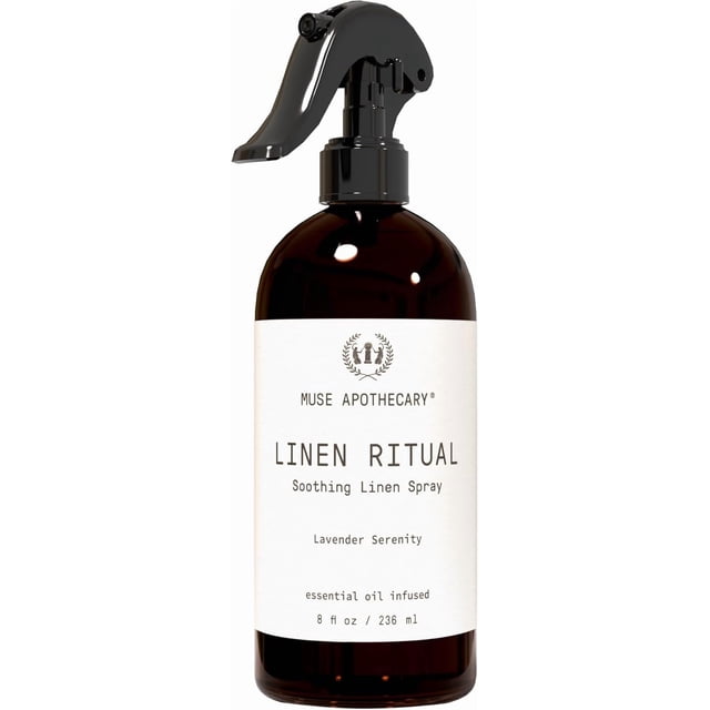 Muse Bath Apothecary Linen Ritual - Aromatic, Soothing, and Relaxing Linen Spray for Bedding, Laundry and Fabric Spray Freshener - Infused with Natural Aromatherapy Essential Oils - Lavender Serenity