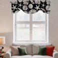 thumbnail image 3 of Summer Marine Life Tie Up Valances Curtain, Adjustable Kitchen Graffiti Corals Shell Conch Sea Starfish Black Valances for Windows Decor, Rod Pocket Short Curtains Set for Bedroom/Bathroom, 54"x18", 3 of 9