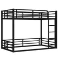 thumbnail image 5 of Harper & Bright Designs Metal Bunk Bed Twin XL over Twin XL with Stairs for Boys and Girls, Floor Bed with Guardrails for Bedroom, Black, 5 of 11