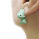 thumbnail image 1 of Lindos pendientes de mordedura de animal Pendientes de dinosaurio Pendientes de animales creativos, verde, 1 of 4