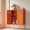 Orange, variant on Orange Metal Storage Cabinet, 47”H Vibrant Coffee Bar & Buffet Sideboard with Adjustable Shelves, Fun Kitchen Organizer, Ventilated Steel Cabinet with Magnetic Doors for Dining Room, Office