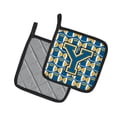 thumbnail image 2 of Caroline's Treasures CJ1077-YPTHD Letter Y Football Blue and Gold Pair of Pot Holders, 7.5HX7.5W, multicolor, 2 of 2