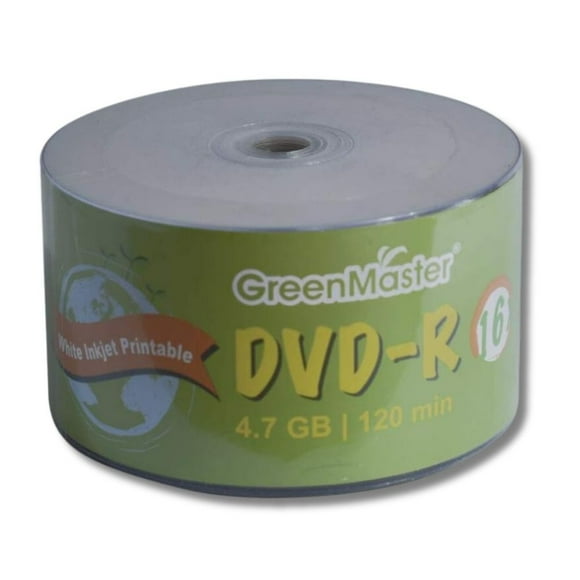 Greenmaster Green DVD-R Printable con 50 discos vírgenes