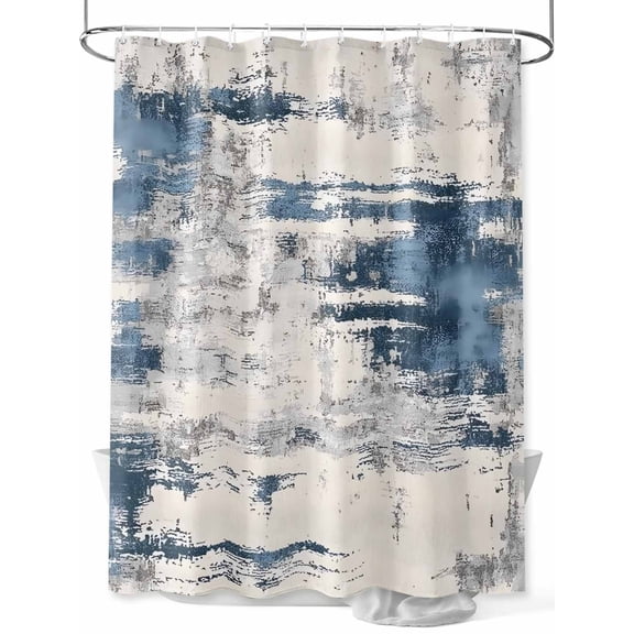 Shower Curtain Marble Texture Shower Curtains for Bathroom, Waterproof Polyester Shower Curtain Set with Hooks, Extra Long 72" x 84" Blue Gray