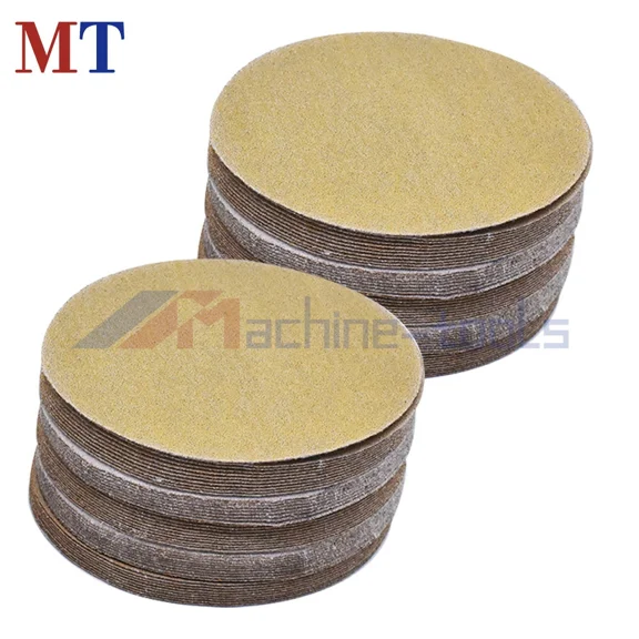 100 Pack 5" 120 Grit Hook Loop Pads Sanding Disc No-Hole Sand Paper High Quality